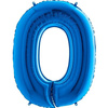 The foil balloon Blue Number 0 - 102 cm Grabo