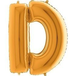 40 foil balloon letter 'D gold