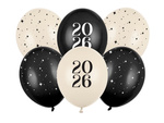 Luftballons Strong Happy New Year 2026 Pastel Mix 30cm 50Stk