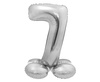 Foil balloon, standing digit 7, silver, 72cm