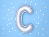 Foil balloon letter C, 35cm, silver