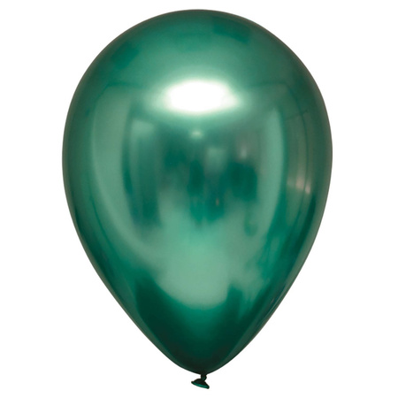Satin Luxe Chrome Grüne Latexballons, Decorator Emerald, 28cm, 50 Stück.