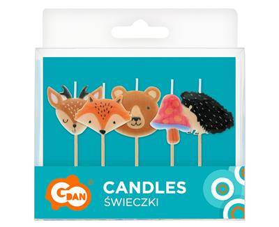 Picery candles Forest animals, 5 pcs.