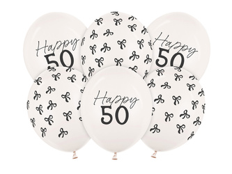 30 cm balloons, 50th birthday set, Pastel Off-white