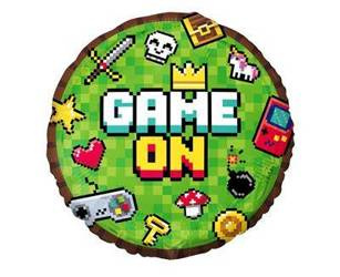 Foil balloon pixels Game on, 45 cm