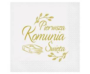 Serwetki Komunia święta biblia, 33x33 cm, 20 szt.