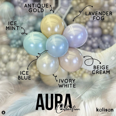 Latex Balloons Kalisan AURA Antique Gold, 45cm, 1 pcs.