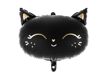 Foil balloon kitten, black, 48x36cm