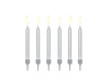 Birthday candles smooth, silver (1, Op. / 6 pcs.)