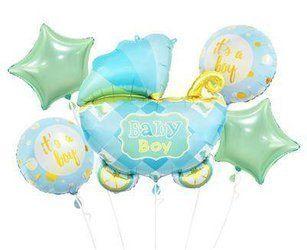 Folienballons - Trolley-Set, blau, 5 Stück.