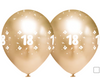 Latexballoons "18", goldene Chrom, 30cm, 10 Stk.