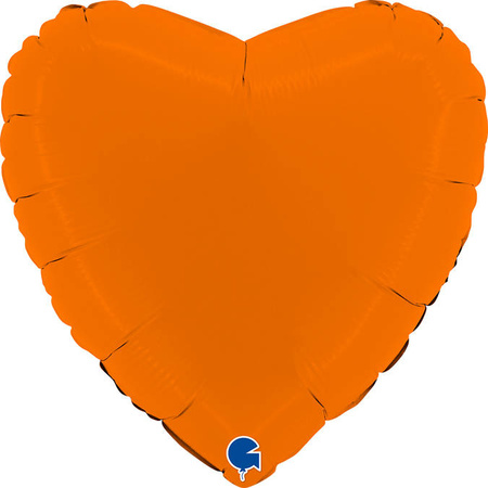 Foil Balloon - Orange Matte Heart 46 cm, Grabo