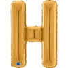 Foil balloon Letter H, 66cm, Gold