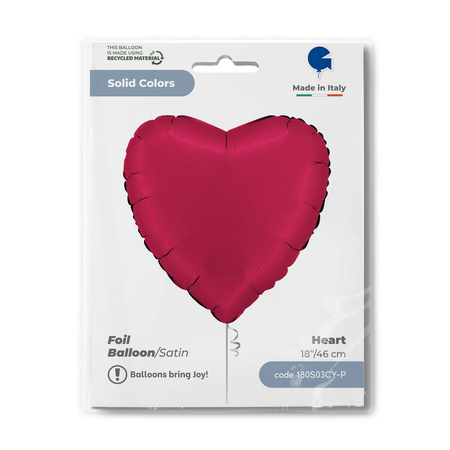 Red Heart Satin Cherry Folienballon 46 cm, Satin Grabo