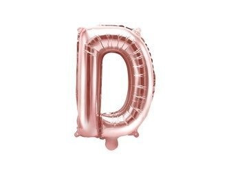 Foil balloon Letter D, 35cm, Rose Gold rose gold