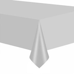 Silver chrome foil tablecloth, 274 x 137 cm