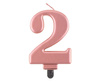 Candle Cyfer 2, Metallic Rose Gold, 8 cm