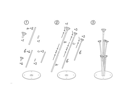 Ballonständer für 7 Ballons, 72 cm – Transparent