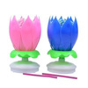 Playing and dancing candle, 'Happy birthday', with a fountain, pink, 11.5 cm