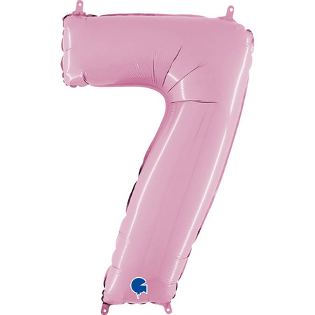 Folienballon Nummer 7 Rosa Pastellrosa, 66 cm Grabo