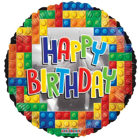 Foil balloon LEGO HAPPY BIRTHDAY blocks, 46 cm