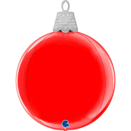 Foil balloon Christmas Ball Red 4D, 53cm