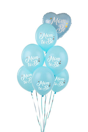 Latex balloons mom to be, pastel blue 30cm, 6 pieces
