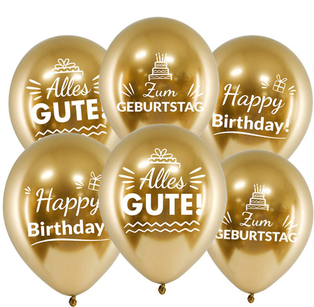 Zum Geburtstag gold verchromte Geburtstagsballons, 30cm, 50 Stk.