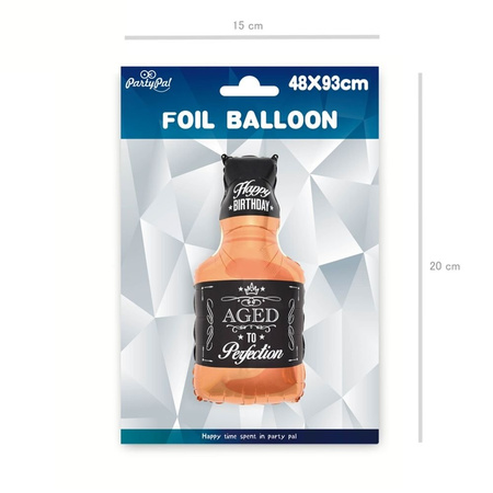 Balloon Birthday Foil, Bottle Whiskey, 93 cm