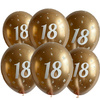 Latex balloons Chrome "18", golden, 30 cm, 10 pcs.