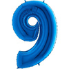 The foil balloon digit Blue 9 - 102 cm Grabo