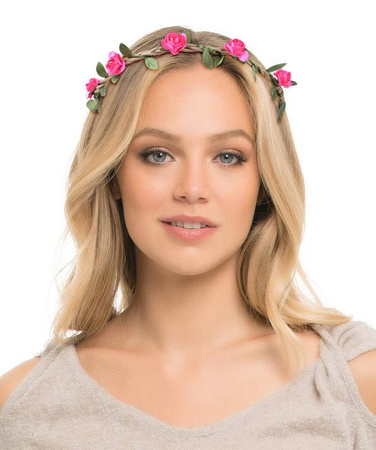 Head wreath, with flowers, on elastic
