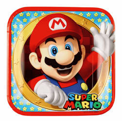 Super MarioPappteller, 23 cm, 8 Stück.