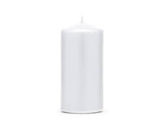 Matte white candle, 12 cm