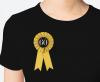 Rosette for 60th Birthday, Anniversary gold-black, 8 cm