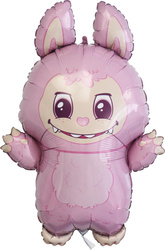 Labubu foil balloon, pink, 24 inches, Grabo