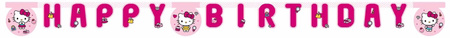 Hello Kitty Happy Birthday Banner, pink, paper, 2m
