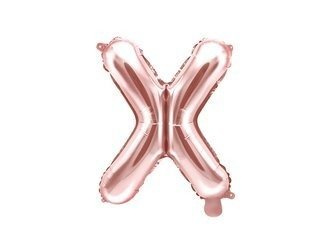 Foil balloon letter 'X', 35cm, pink gold