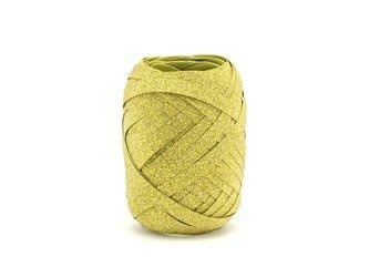 Plastic ribbon, gold, 5mm / 10m