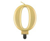 Kerze Nummer 0, Metallic-Gold, 8 cm
