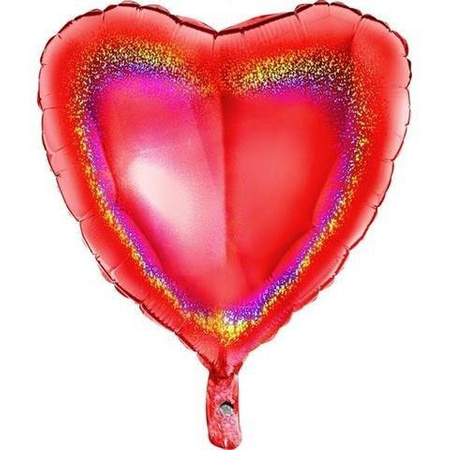 The foil balloon - Heart Red Hologram 46 cm Grabo