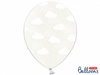 Balloons 30cm, clouds, Crystal Clear (1 op. / 6 pcs.)