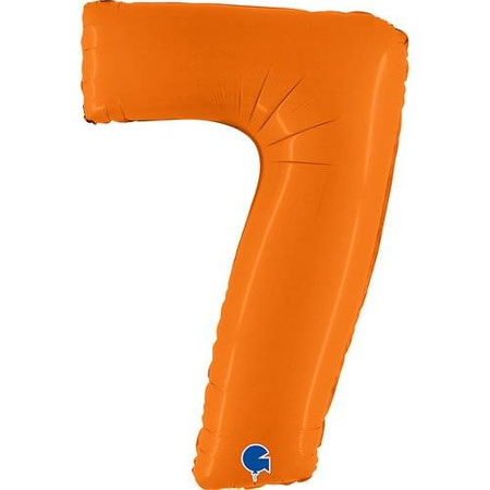 Folienballon Nummer 7, matt orange, 102cm Grabo
