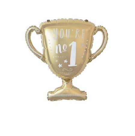 Foil Balloon Golden Trophy, "You're No 1", 79x78 cm