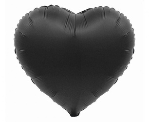 Foil balloon - Heart, matt black, 46 cm