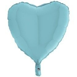 Folienballon - Pastellblau, Herz 46 cm, Grabo