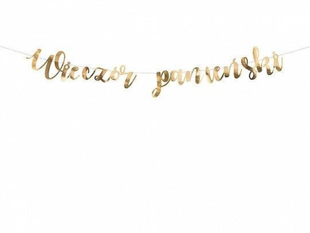 Banner Bachelorette Abend, Gold, 150x21,5cm