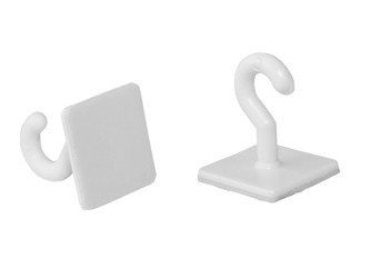 Hooks, adhesive, plastic, capacity of 1 kg (1 op. / 20 pieces).