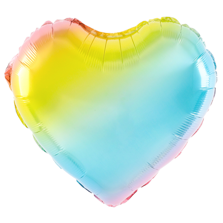Folienballon, buntes Herz, 46 cm