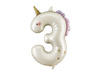 Folienballon Zahl 3 Einhorn Creme Roségold 93cm